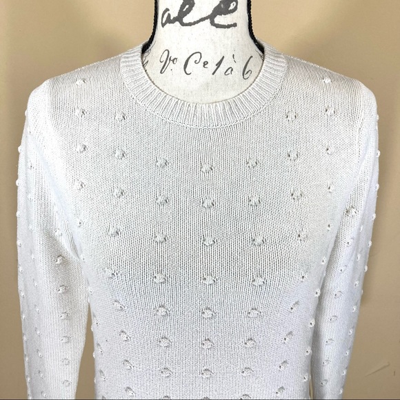 Sea Bleu wool cashmere swiss dot sweater - Picture 2 of 10